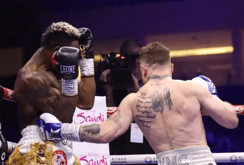 Canelo-Alvarez-Upends-Dancing-Machine-William-Scull-in-Saudi-Arabia