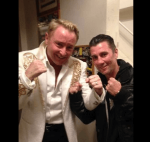 Wayne and his friend Michael Flatley